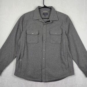 Wallin & Bros Shirt Jacket Mens XL Gray Wool Blend Snap Front Utility Gorpcore